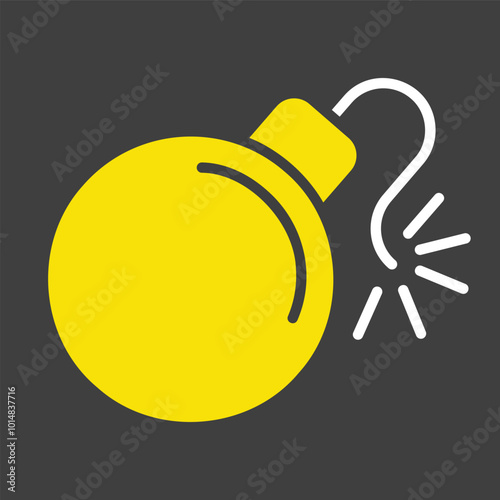 Bomb with lit fuse vector icon