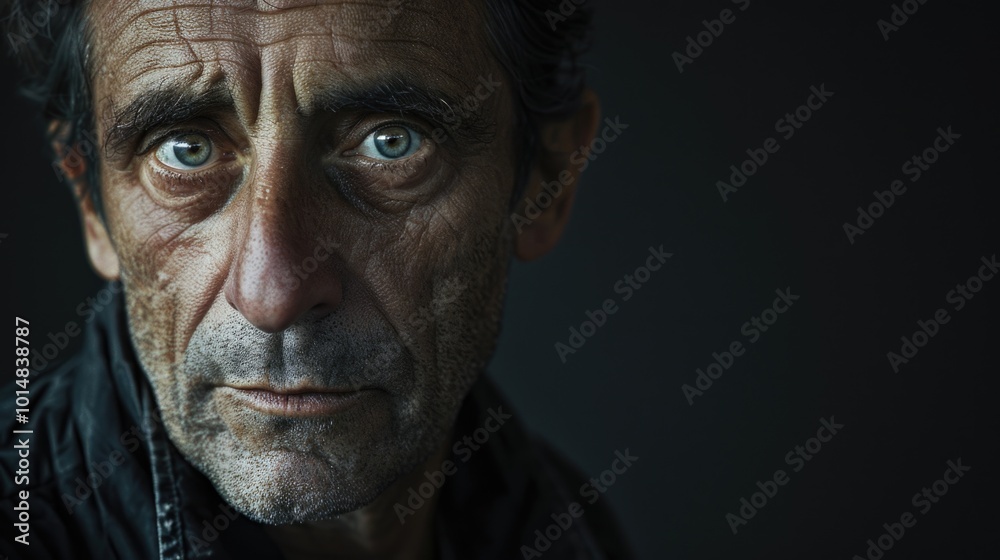 Fototapeta premium A close-up shot of a man wearing a leather jacket, focused on the texture and detail