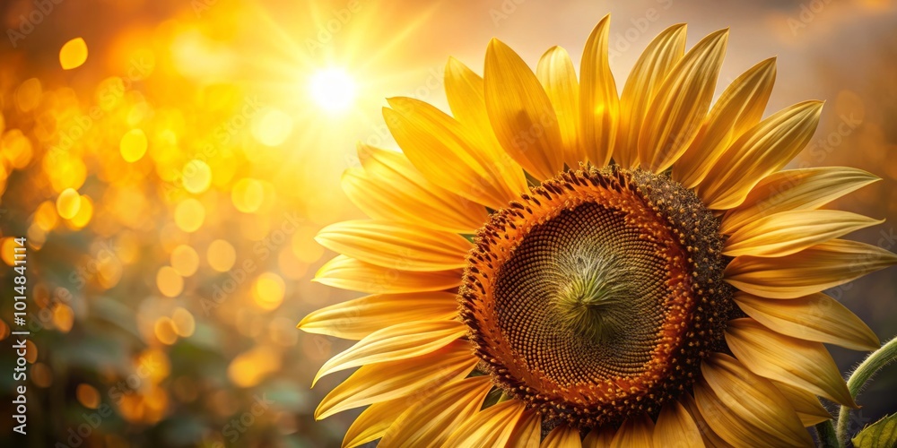 Fototapeta premium Macro Fashion Photography with Sunflower Background in Golden Section for Nature-Inspired Visuals