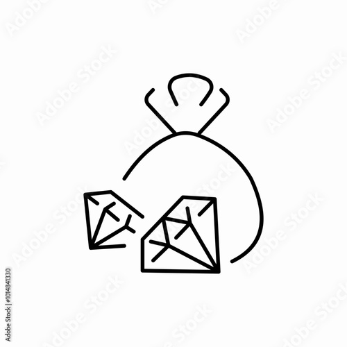 diamond sac icon sign vector