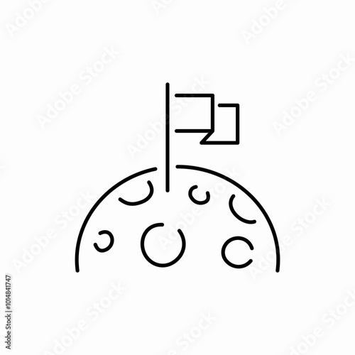 landing planet flag icon sign vector