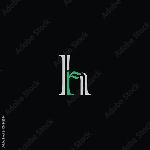 HR or RH abstract outstanding letter design. Awesome branding company different colors illustration logo.	