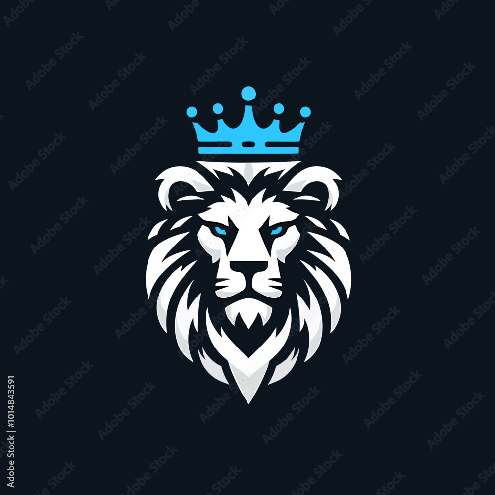 Obraz premium A lion with a crown on its head