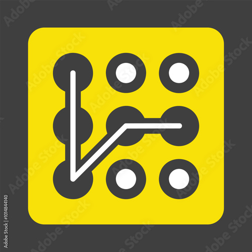 Lock pattern icon. Hand entering smartphone password