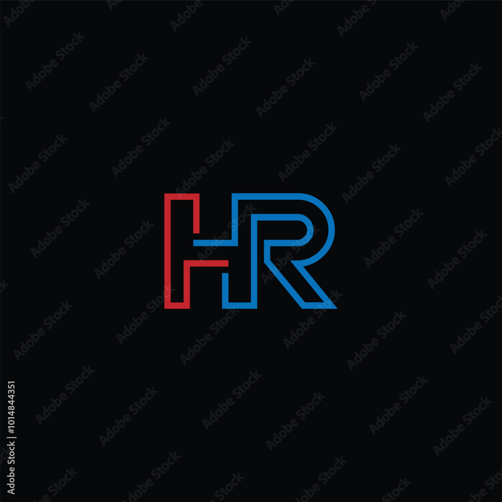 HR or RH abstract outstanding letter design. Awesome branding company different colors illustration logo. HR or RH abstract outstanding letter design. Awesome branding company different colors illustration logo.
