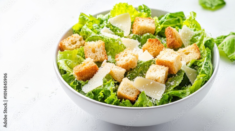 Delightful Caesar Salad with Crisp Croutons and Fresh Greens Delightful Caesar Salad with Crisp Croutons and Fresh Greens