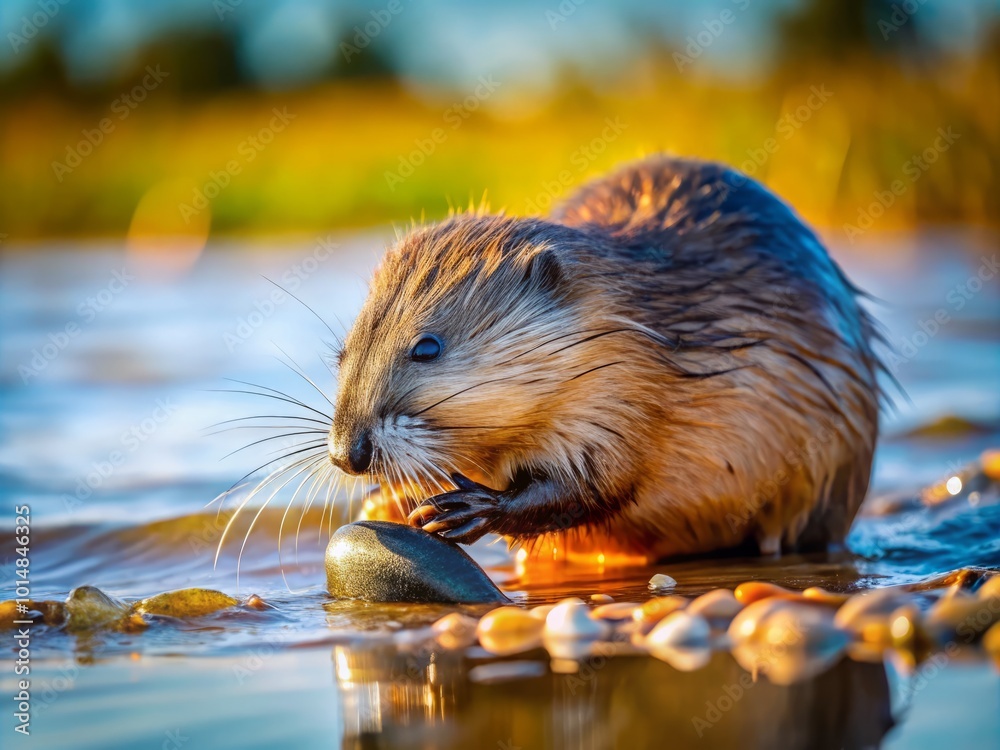 Muskrat Eating Mussel on Chesapeake Bay Beach - Wildlife Photography Muskrat Eating Mussel on Chesapeake Bay Beach - Wildlife Photography