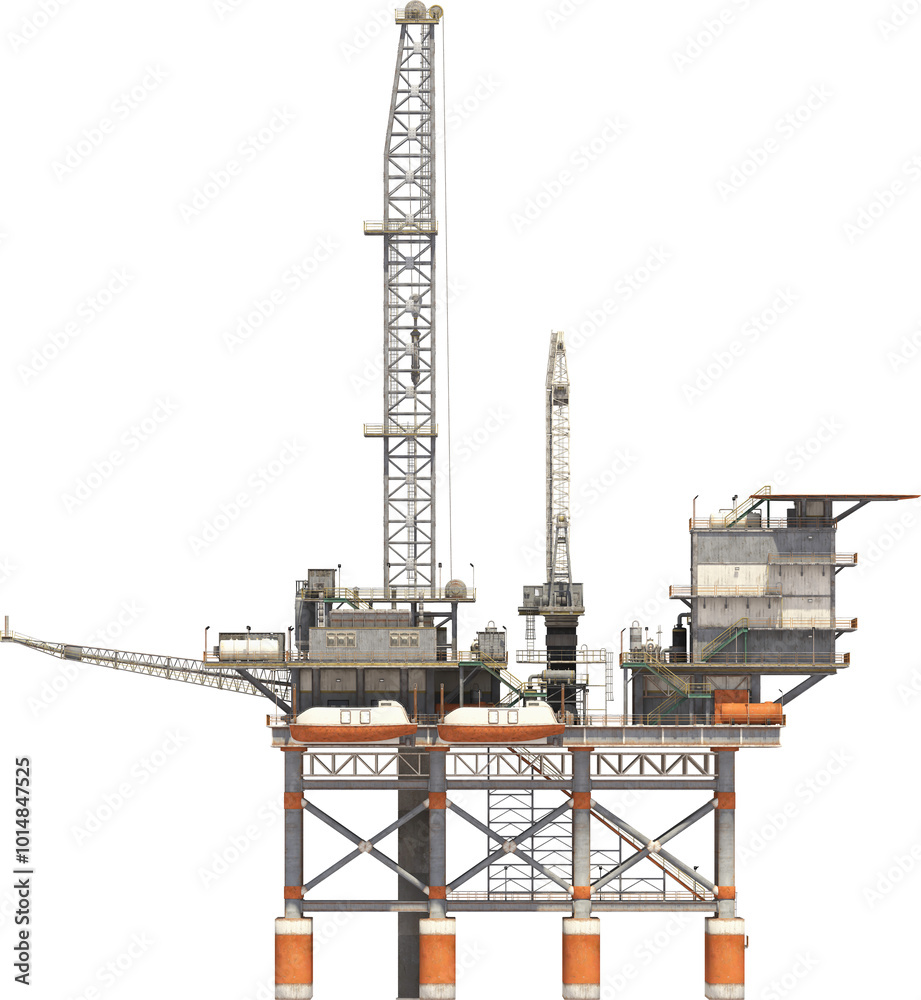 oil rig detailed arch viz cutout