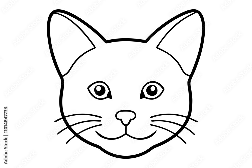 cat head line art cat head line art