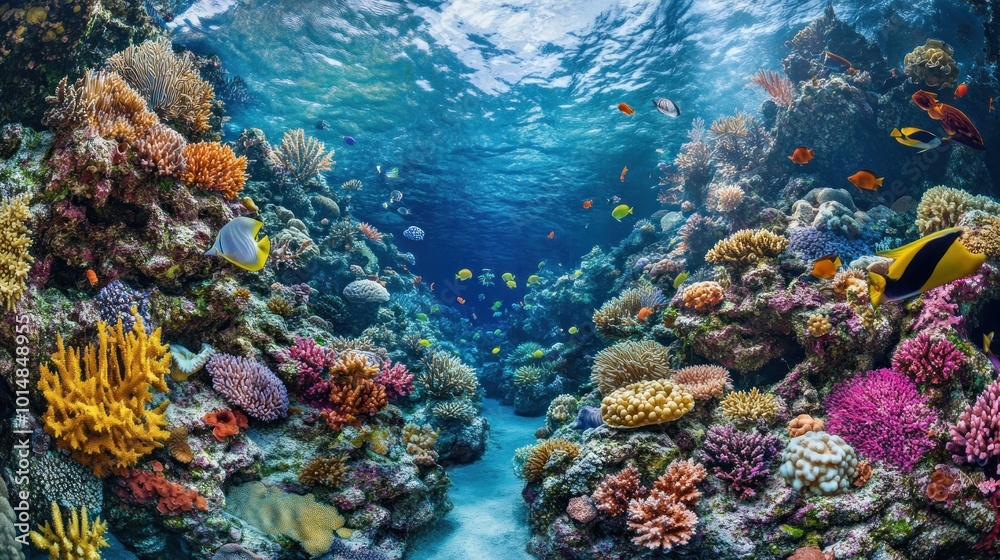 Fototapeta premium Vibrant Underwater Coral Reef