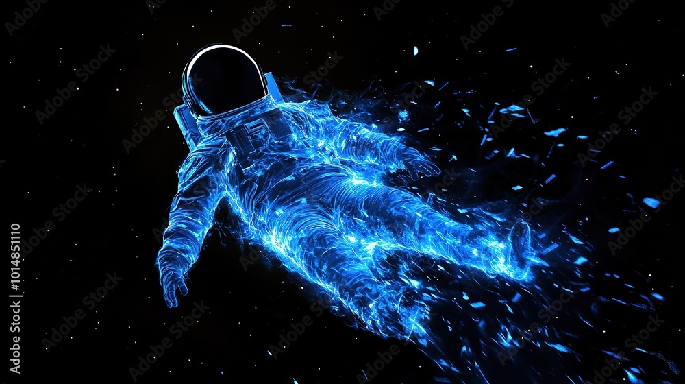 An astronaut in a space suit gracefully floats in the microgravity environment of outer space, surrounded by a stunning view of Earth and distant celestial bodies. An astronaut in a space suit gracefully floats in the microgravity environment of outer space, surrounded by a stunning view of Earth and distant celestial bodies.