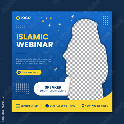 Live islamic webinar social media template