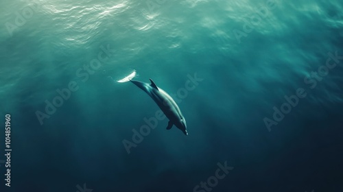 Wallpaper Mural Dolphin Swimming in the Deep Blue Torontodigital.ca