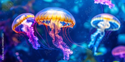 jellyfish in blue