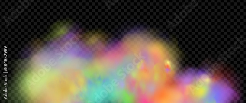 Background of an explosion of colorful smoke clouds.Multicolor fog with blue and yellow particles.Explosions of color powder.