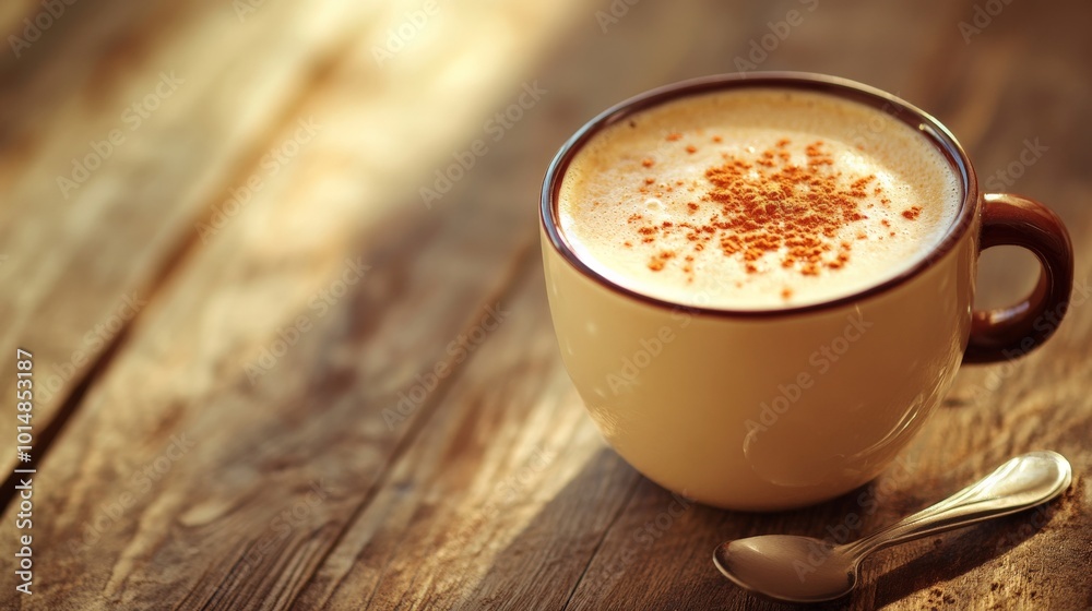 Comforting Cup of Coffee on a Rustic Wooden Surface Comforting Cup of Coffee on a Rustic Wooden Surface