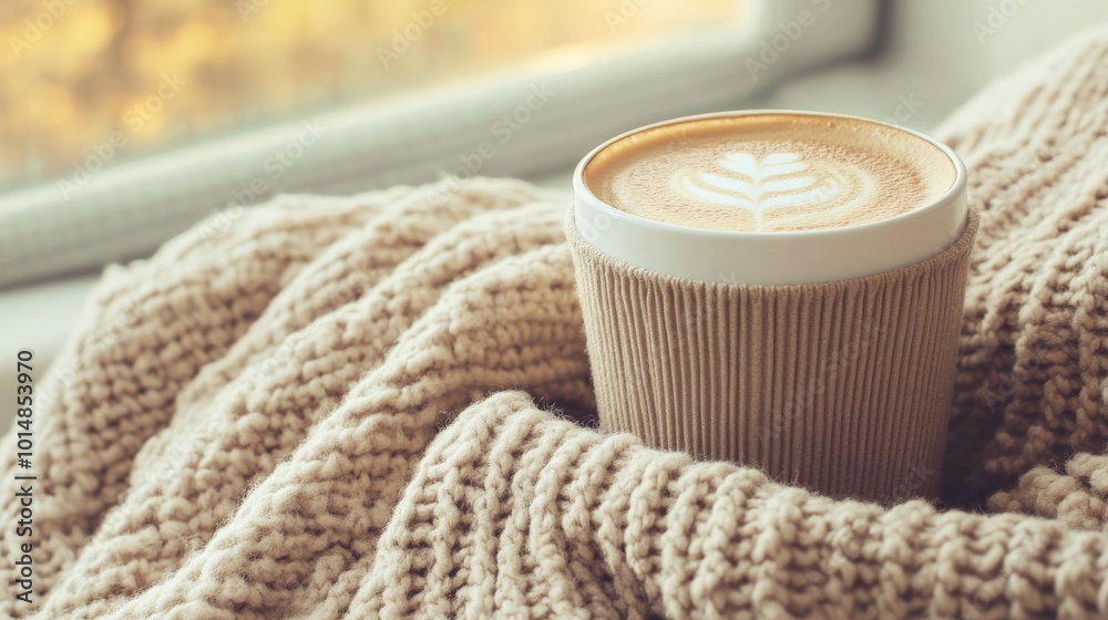 Cozy Autumn Latte - Warm and Inviting Coffee Moment Cozy Autumn Latte - Warm and Inviting Coffee Moment