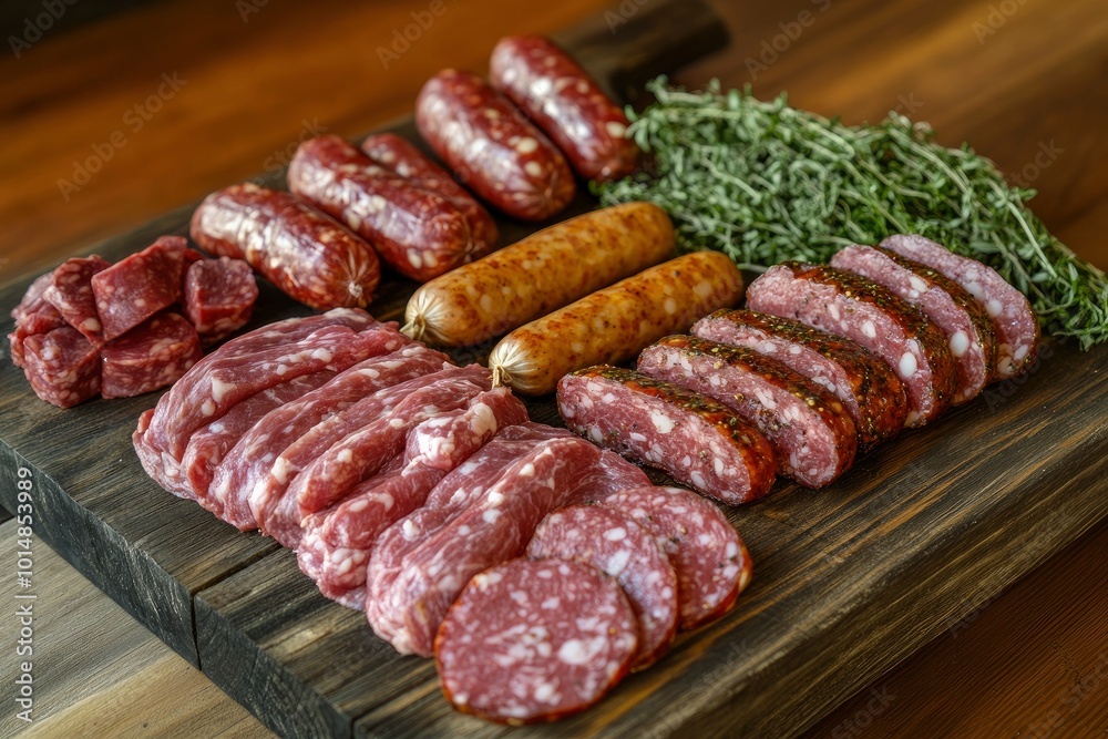 various meat and sausages - generative ai various meat and sausages - generative ai