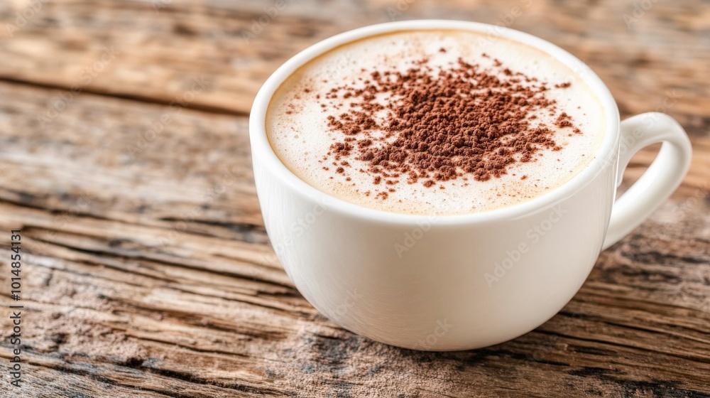 Warm and Cozy Cappuccino on Rustic Wooden Table Warm and Cozy Cappuccino on Rustic Wooden Table