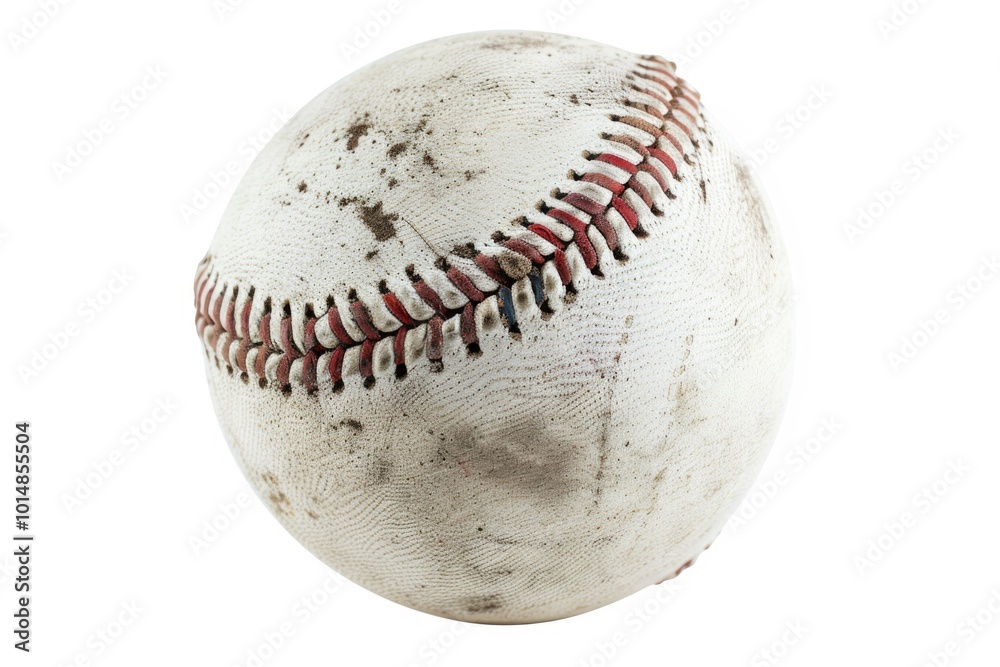 A close-up view of a baseball sitting on a clean white surface A close-up view of a baseball sitting on a clean white surface