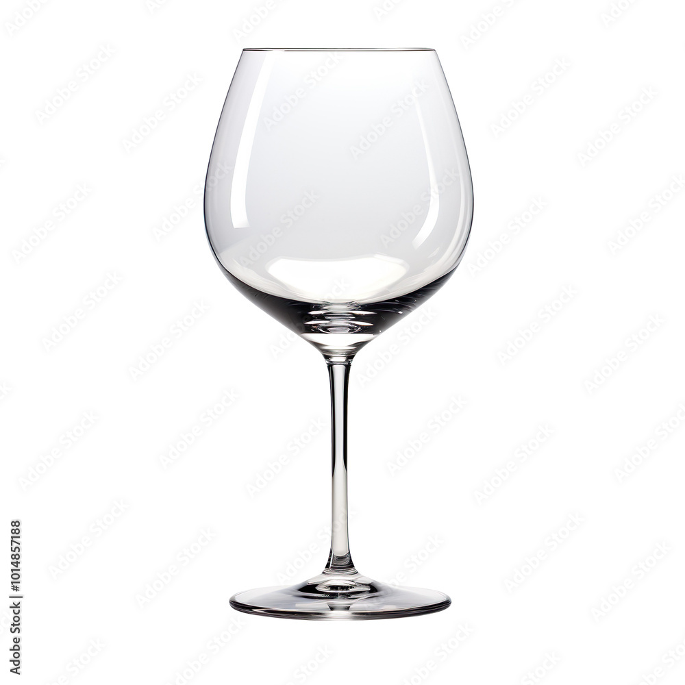 Elegant empty wine glass with clear stem isolated on transparent background Elegant empty wine glass with clear stem isolated on transparent background