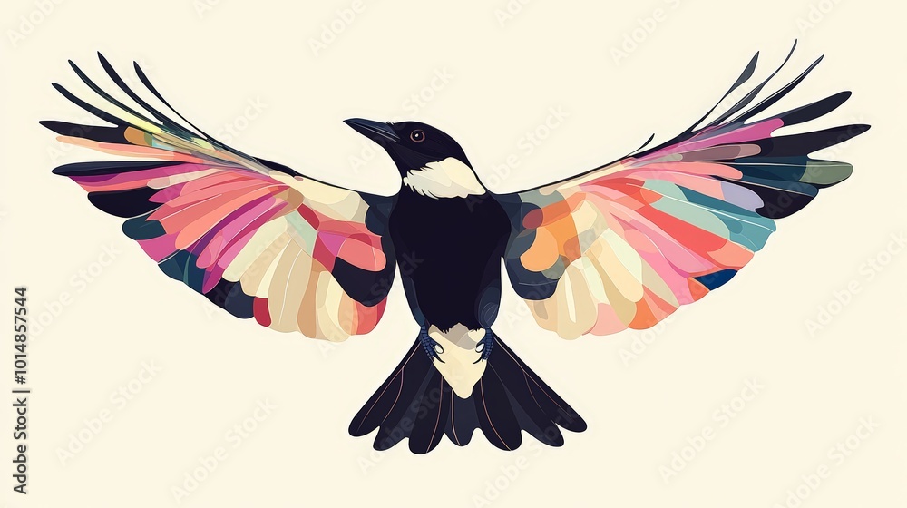 Fototapeta premium Blue Magpie Ascending into the Sky