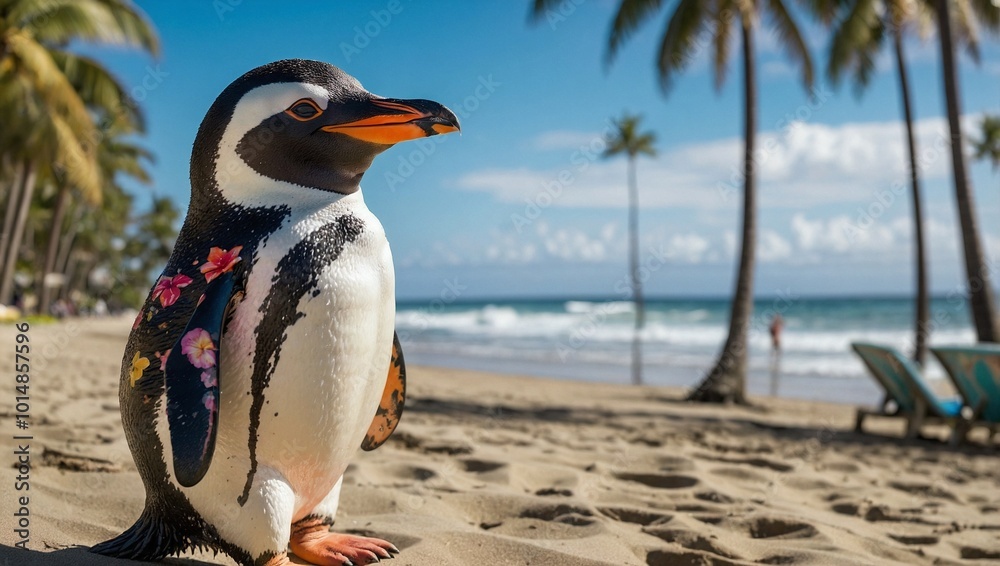 A penguin with a relaxed and laidback vibe