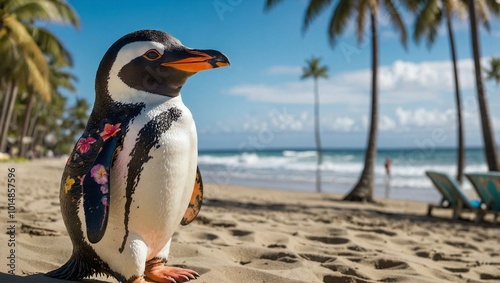 Obraz na płótnie A penguin with a relaxed and laidback vibe w salonie