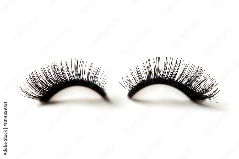 A set of 3D glued black mink hair artificial eyelash extensions A set of 3D glued black mink hair artificial eyelash extensions