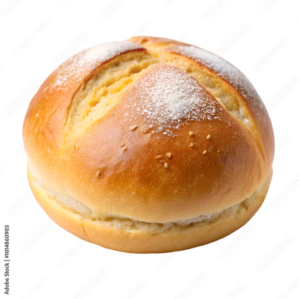 Burger bun with sesame seeds isolated on transparent background Burger bun with sesame seeds isolated on transparent background