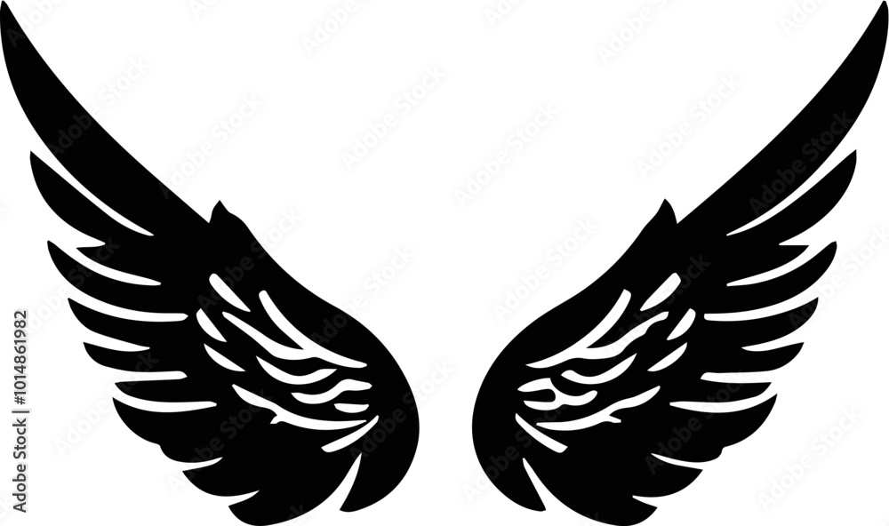 Fototapeta premium Angel wings svg drawing