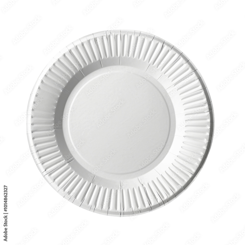 Top View of a Circular Paper Plate Ready for Serving Food. Top View of a Circular Paper Plate Ready for Serving Food.