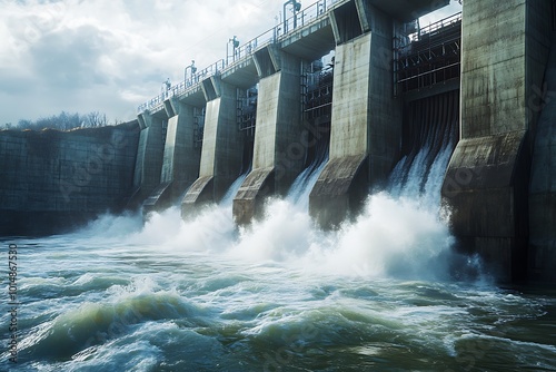 Dam letting a lot of water out photo