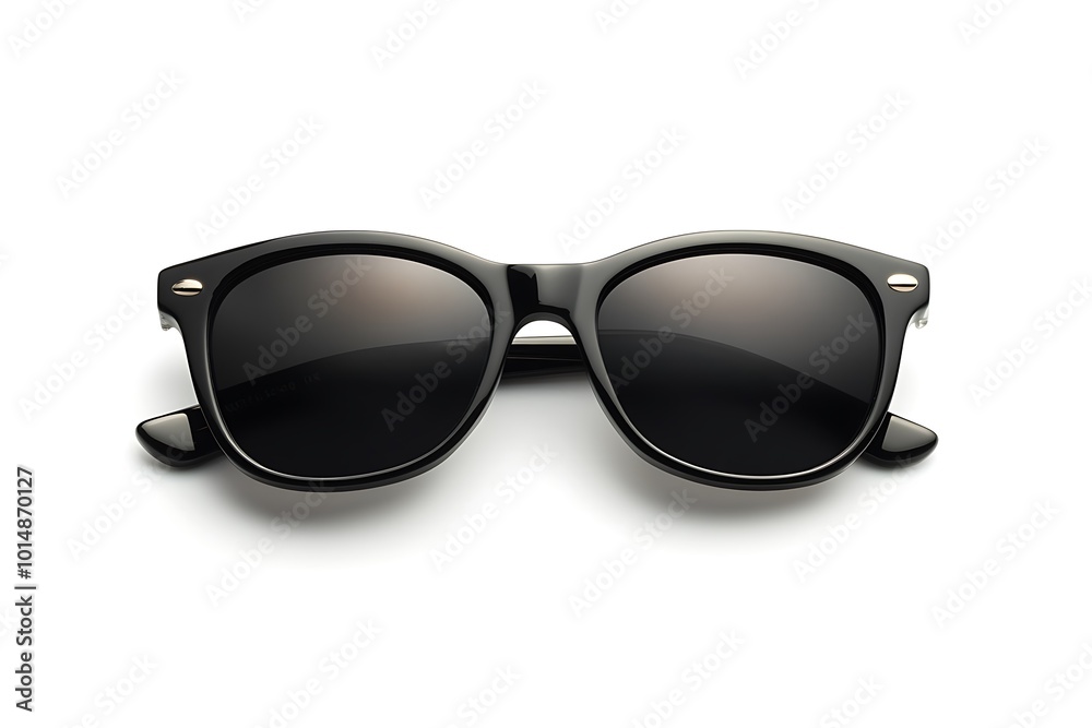 Sunglasses with a dark gray frame on a white background. Sunglasses with a dark gray frame on a white background.