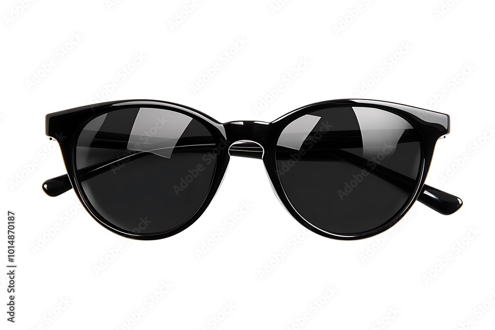 Sunglasses with a dark gray frame on a white background. Sunglasses with a dark gray frame on a white background.