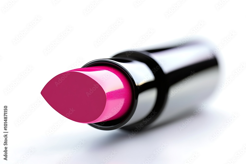 A glossy lipstick tube, isolated on a white background A glossy lipstick tube, isolated on a white background