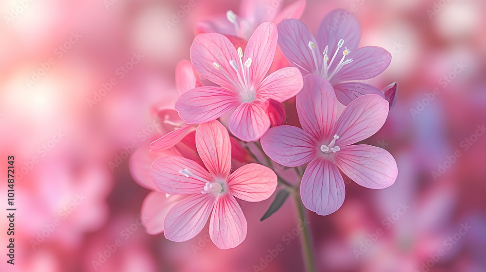 Obraz premium A close-up of valerian blooms a soft, blurred background