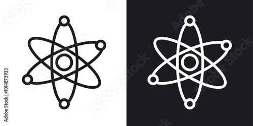 Atom icon in Thin line black color. flat simple vector symbols illustration.