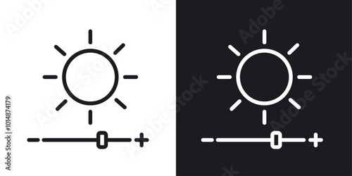 Brightness icon in Thin line black color. flat simple vector symbols illustration. photo