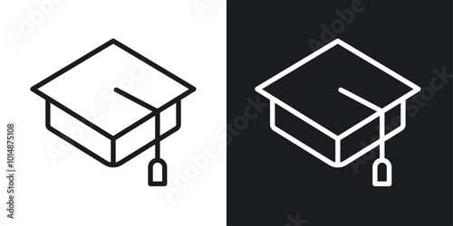 Education icon in Thin line black color. flat simple vector symbols illustration.