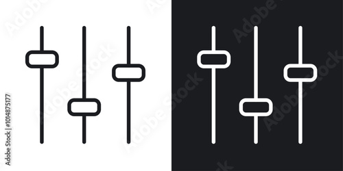 Equalizer icon in Thin line black color. flat simple vector symbols illustration.