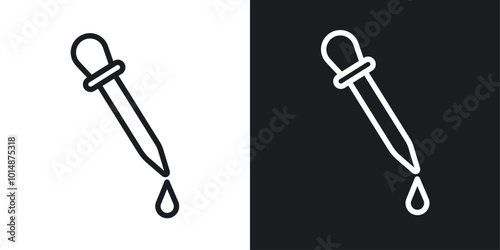 Eye dropper icon in Thin line black color. flat simple vector symbols illustration.