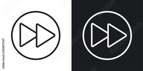 Fast forward icon in Thin line black color. flat simple vector symbols illustration.