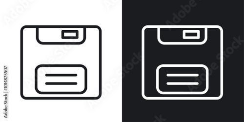 Floppy disk icon in Thin line black color. flat simple vector symbols illustration.