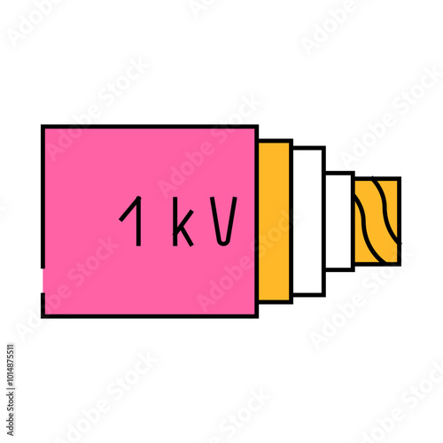 medium voltage cables line icon vector. medium voltage cables sign. isolated symbol illustration