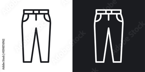 Pants icon in Thin line black color. flat simple vector symbols illustration.