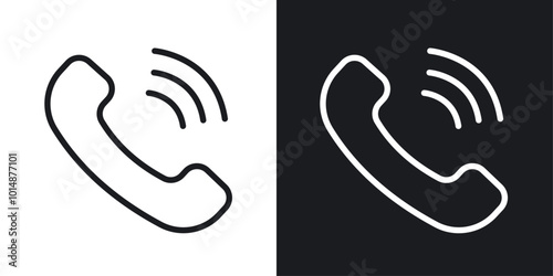 Phone call icon in Thin line black color. flat simple vector symbols illustration.