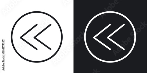 Previous arrow icon in Thin line black color. flat simple vector symbols illustration.