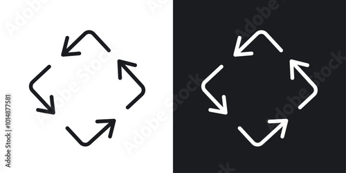 Reuse icon in Thin line black color. flat simple vector symbols illustration.