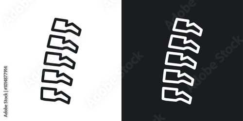 Spine icon in Thin line black color. flat simple vector symbols illustration.